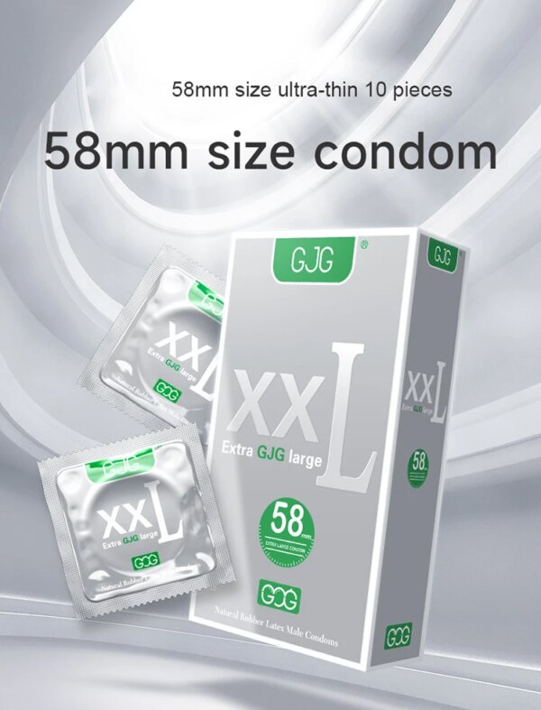 Extra Large 58mm size Ultra Thin Condoms Adults Toys For Men 10pcs XXL G-Spot Penis Sleeve Super Smooth Condones Sex Products
