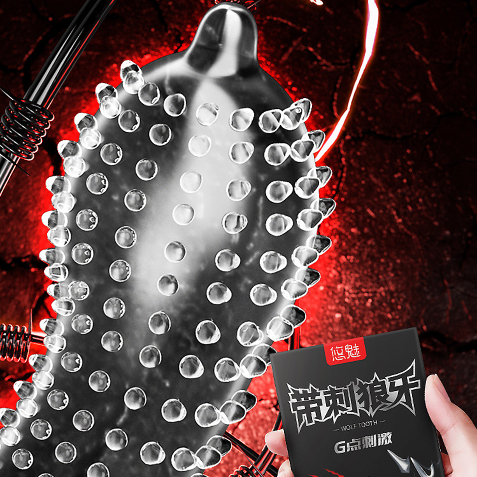 Large Spikes Condoms Dotted Granular Sex Tooys for Adult Original Lubricants Sexual Retardant High Sensitive Sex Shop 18+