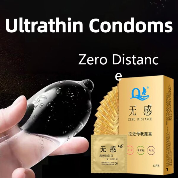 12pcs Super Thin Condoms Large Lubricated Sex Toys Ultrathin Skin Feeling Sex Accessories Zero Distance Penis Sleeves Cock Cover