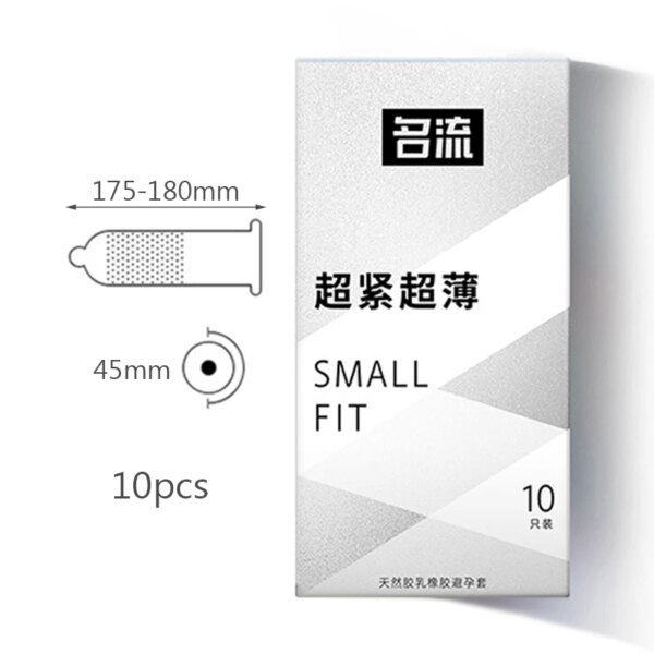 10pcs Small Fit Men's Condoms Ultra Thin Sex Toys For Men 45MM Long Sex Delay Tight Condoms Smooth Penis Sleeve Adult Supplies