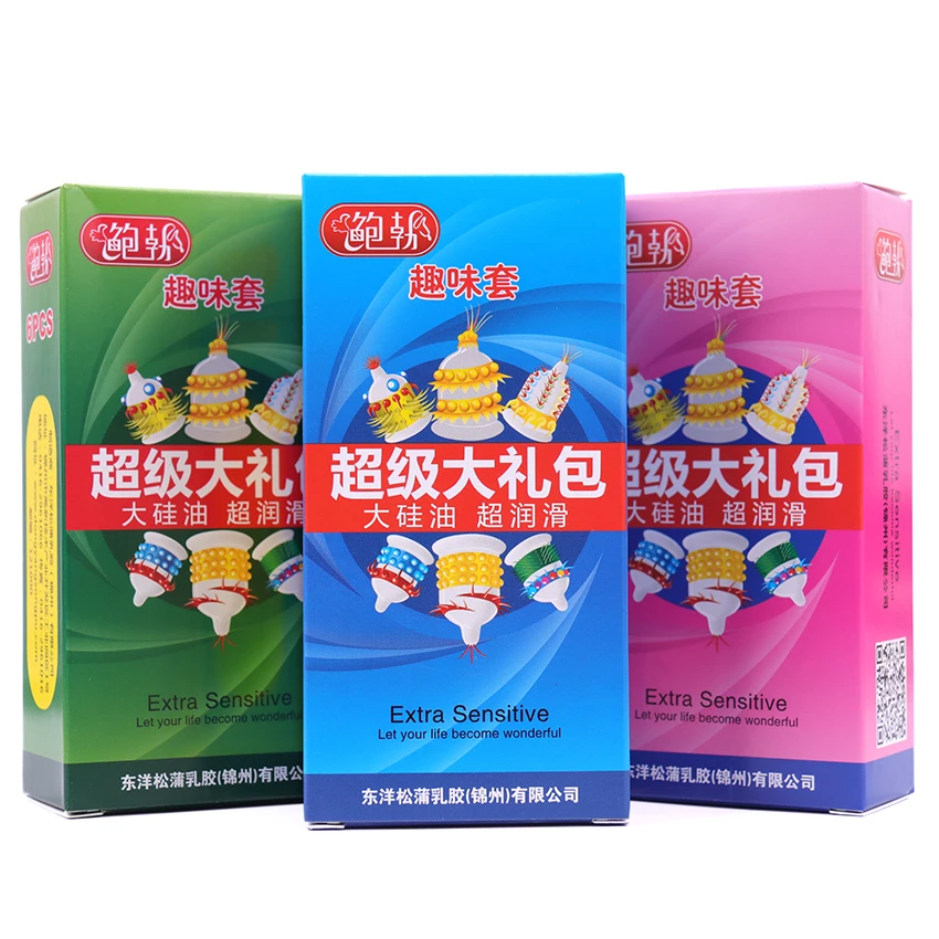 6PCS/Box Female G-spot Vaginal Stimulation Condoms Adult Sex Products Extra Sensitive Penis Sleeve Ribbed Dotted Spike Condom