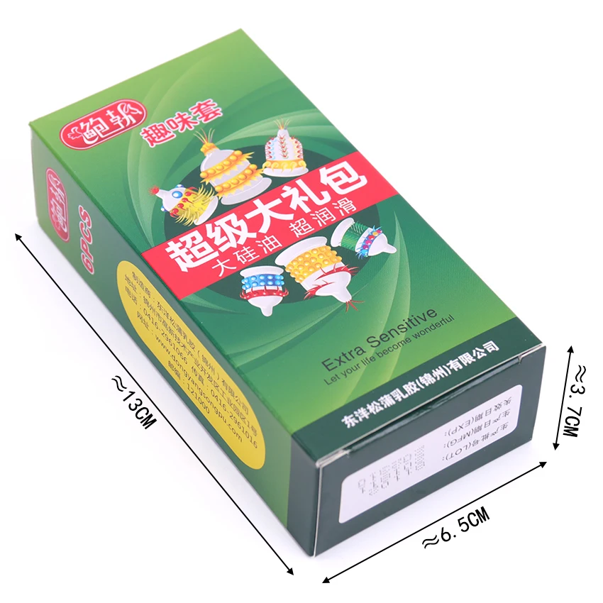 6PCS/Box Female G-spot Vaginal Stimulation Condoms Adult Sex Products Extra Sensitive Penis Sleeve Ribbed Dotted Spike Condom