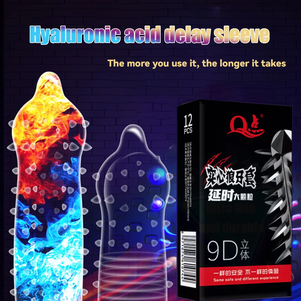 Large Paticles Condom Sex Toys 12PCS 3D Dotted Penis Sleeves Contraception Sex Goods Stimulation Vaginal Condoms Erotic Products Large Paticles Condom Sex Toys 12PCS 3D Dotted Penis Sleeves Contraception Sex Goods Stimulation Vaginal Condoms Erotic Products