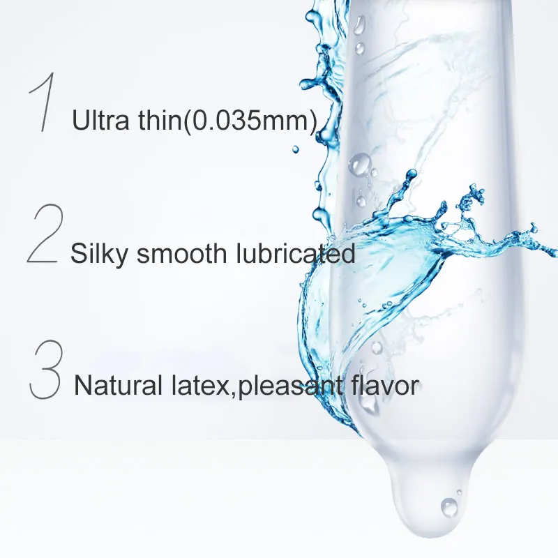 PERSONAGE 002 Ultra Thin 52mm Natural Latex Condoms Lubricated Smooth Long-lasting for Men Adult Intimate Sex Product