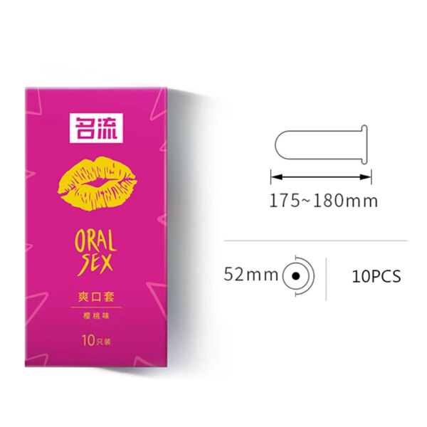 Cherry Flavor Oral Condom Sex Toys For Female 10 PCS Natural Latex Ultra Thin Smooth Condom Contraception Penis Sleeve Sex Shop