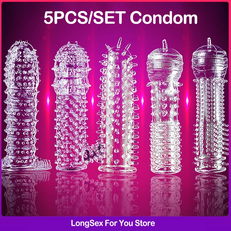 Super Dotted Thailand Natural Spike Condoms Sex Toys For Men Delay Ejaculation Reusable Condom Enlargement Sperm Lock Cock Ring