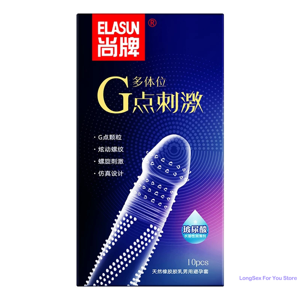 Elasun condoms with mustache  Mutual Climax orgasm Ribs condom for men delay ejaculation G spot Sex Delay Condom