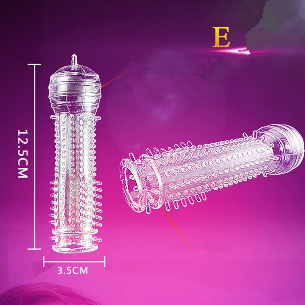 Spike Extender Condoms Reusable Penis Sleeve Sex Toys for Men Delay Ejaculation G Spot Stimulation Safer Contraception Cock Ring