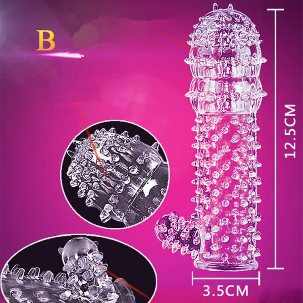 Spike Extender Condoms Reusable Penis Sleeve Sex Toys for Men Delay Ejaculation G Spot Stimulation Safer Contraception Cock Ring