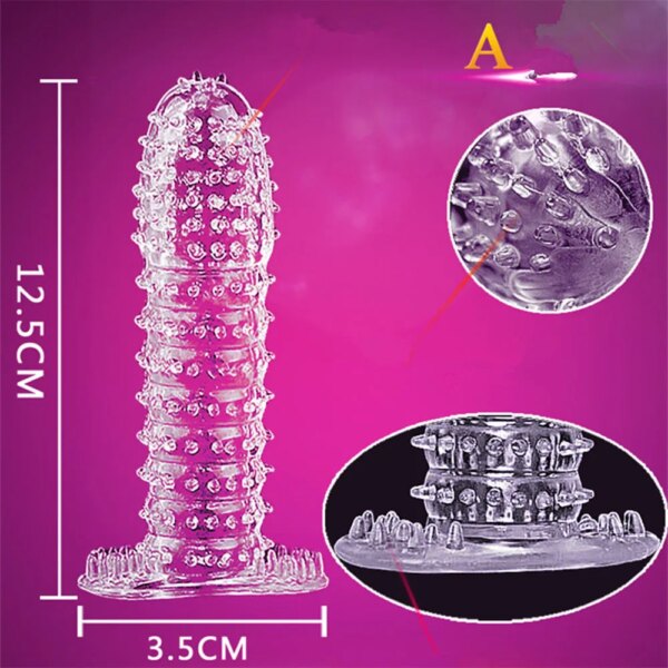 Spike Extender Condoms Reusable Penis Sleeve Sex Toys for Men Delay Ejaculation G Spot Stimulation Safer Contraception Cock Ring