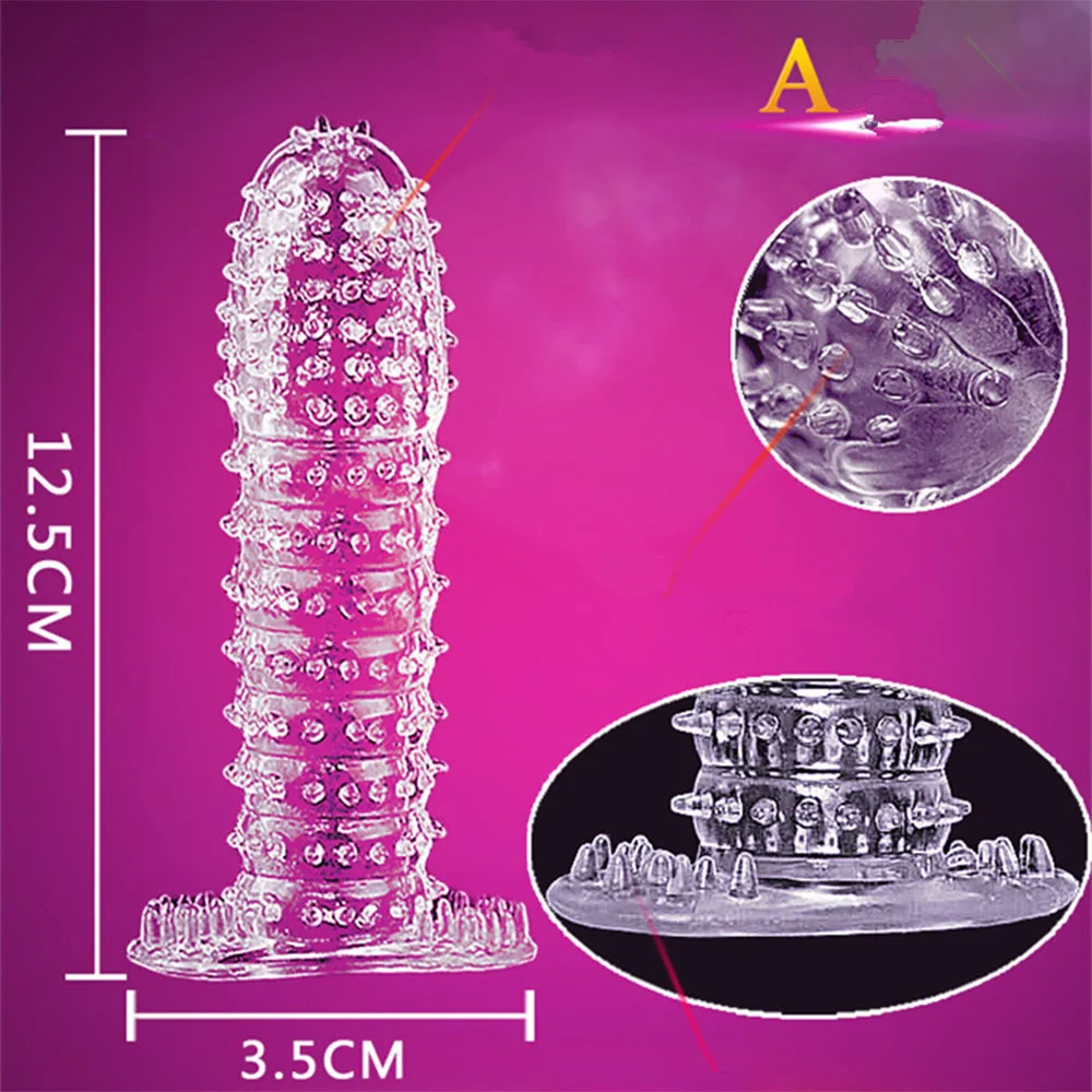 Spike Extender Condoms Reusable Penis Sleeve Sex Toys for Men Delay Ejaculation G Spot Stimulation Safer Contraception Cock Ring