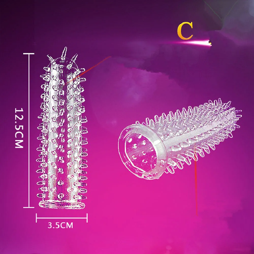 Spike Extender Condoms Reusable Penis Sleeve Sex Toys for Men Delay Ejaculation G Spot Stimulation Safer Contraception Cock Ring
