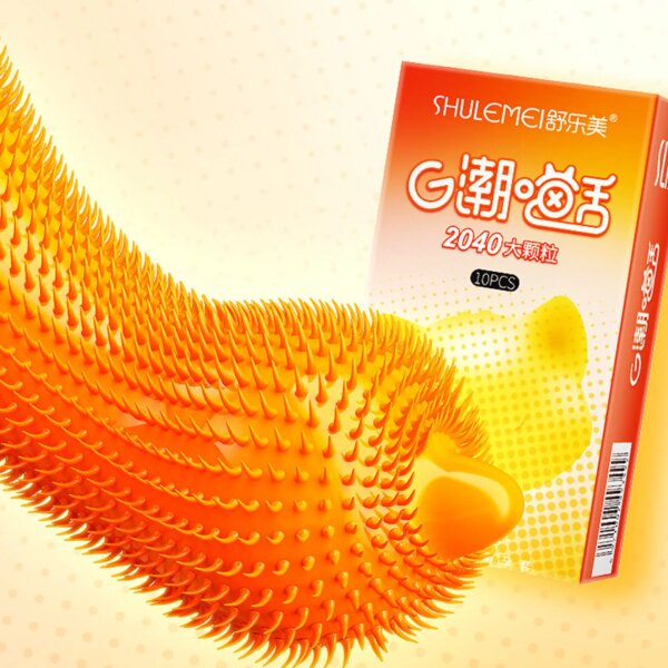 Large Spikes Condoms 2040 Granules like Cats Tongue High Stimulation Sex Toys Women G-dot Spot Tendrils Adult Orgasm Sexshop 18+