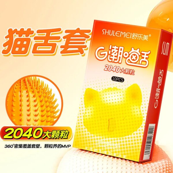 Large Spikes Condoms 2040 Granules like Cats Tongue High Stimulation Sex Toys Women G-dot Spot Tendrils Adult Orgasm Sexshop 18+