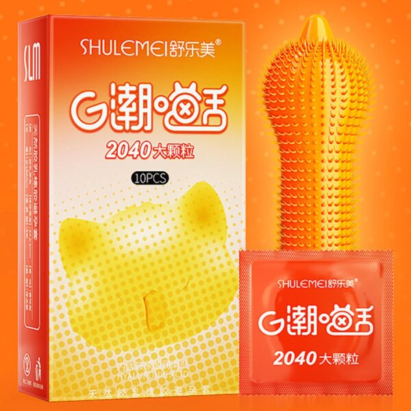 Large Spikes Condoms 2040 Granules like Cats Tongue High Stimulation Sex Toys Women G-dot Spot Tendrils Adult Orgasm Sexshop 18+
