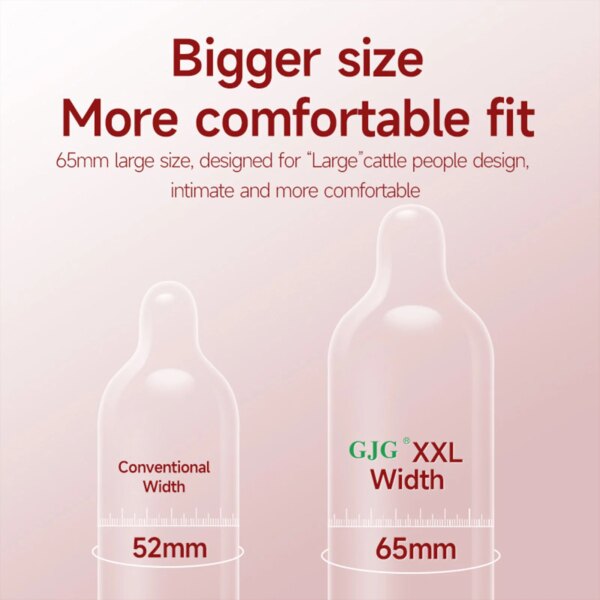 10PCS Large Size Ultra-Sensitive Condoms 65MM Ultrathin Extra Lubrication Large XXL Sex Toys Penis Sleeves for Men Passionate