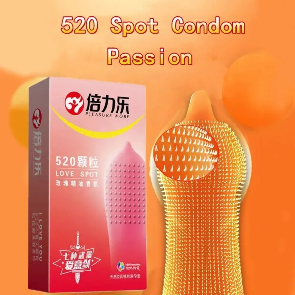 520 Spot Condom Delay for Men Rubber Penis Sleeves Sex Toys Dotted Stimulation Condoms Contraception Erotic Sex Product Condones