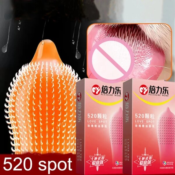 520 Spot Condom Delay for Men Rubber Penis Sleeves Sex Toys Dotted Stimulation Condoms Contraception Erotic Sex Product Condones