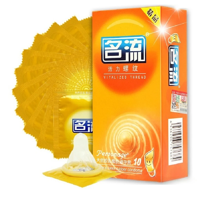 10pcs Mingliu Condom Adult Sex Toy Super Thin Rubber Sleeves for Penis Contraception Dotted Thread Condom Intimate Goods for Men