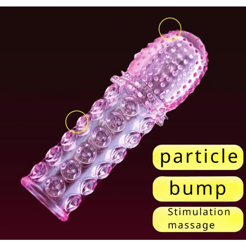 3D Large Particles Crystal Mace Penis Condoms with Spines Thick Penis Enlarger Delay Ejaculation Cock Ring for Sex Life Couples