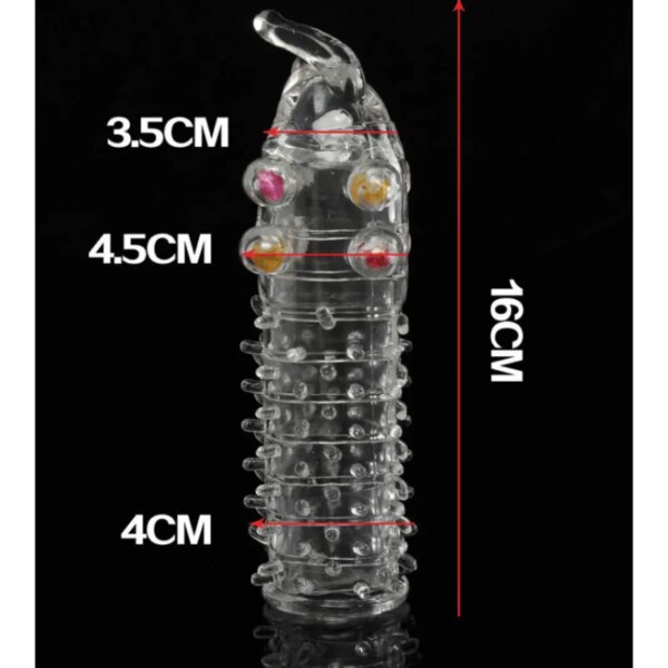 3D Large Particles Crystal Mace Penis Condoms with Spines Thick Penis Enlarger Delay Ejaculation Cock Ring for Sex Life Couples