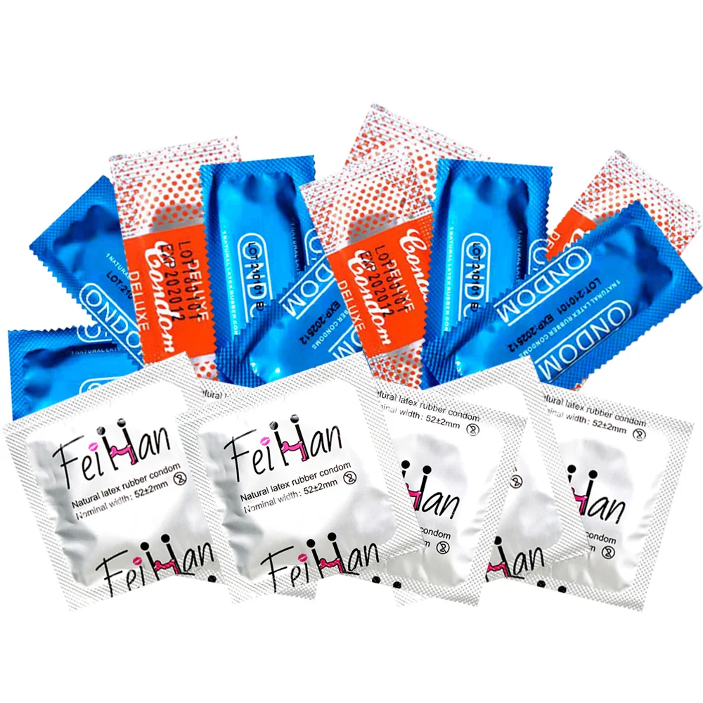 10/30/50pcs Condom 52mm Ultra Thin Cock Penis Sleeve Natural Latex Lubrication Contraception Supplies Adults Safer Sex Products