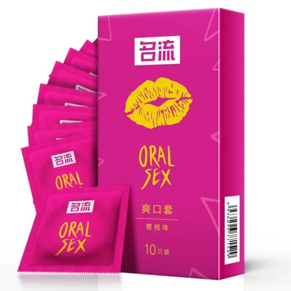 10pcs Cherry Flavor Condom Oral Sex Toy For Adult Women Men Fruit Fragrance Cock Penis Sleeve Ultra Thin Rubber Condoms Sex Shop