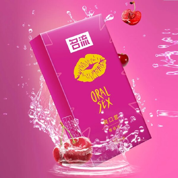10pcs Cherry Flavor Condom Oral Sex Toy For Adult Women Men Fruit Fragrance Cock Penis Sleeve Ultra Thin Rubber Condoms Sex Shop