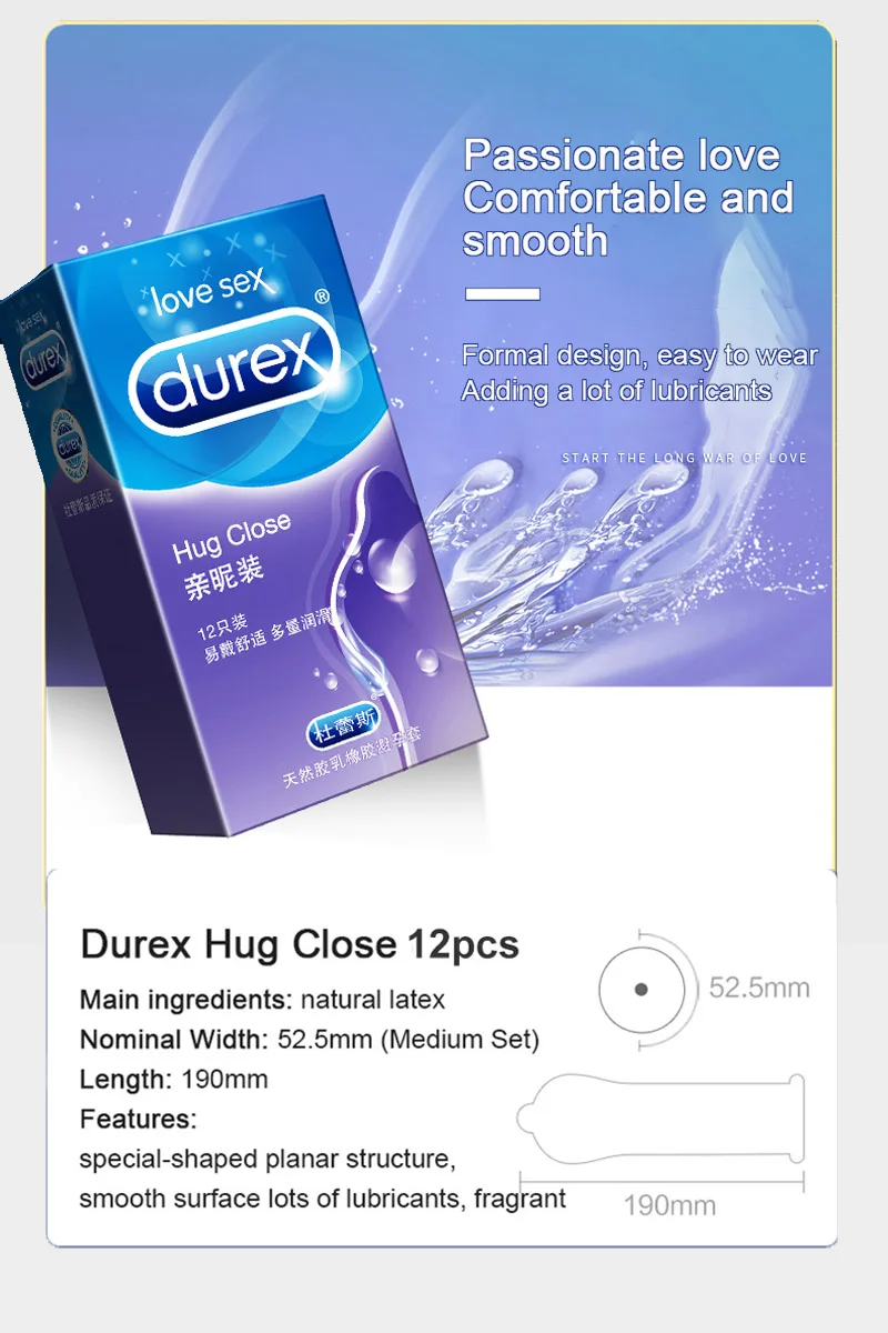 Durex 12 Pcs 4 Types Sensation Condoms High Quality Condoms for Men Latex Intimate Goods for Sex Contraception Penis Sleeve