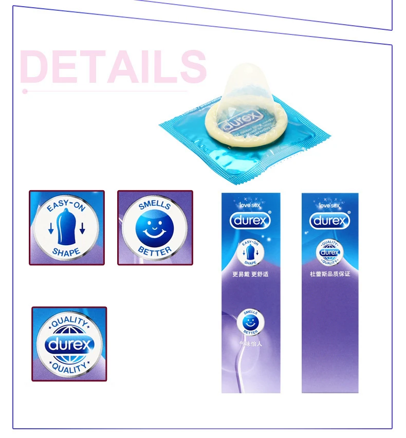 Durex 12 Pcs 4 Types Sensation Condoms High Quality Condoms for Men Latex Intimate Goods for Sex Contraception Penis Sleeve