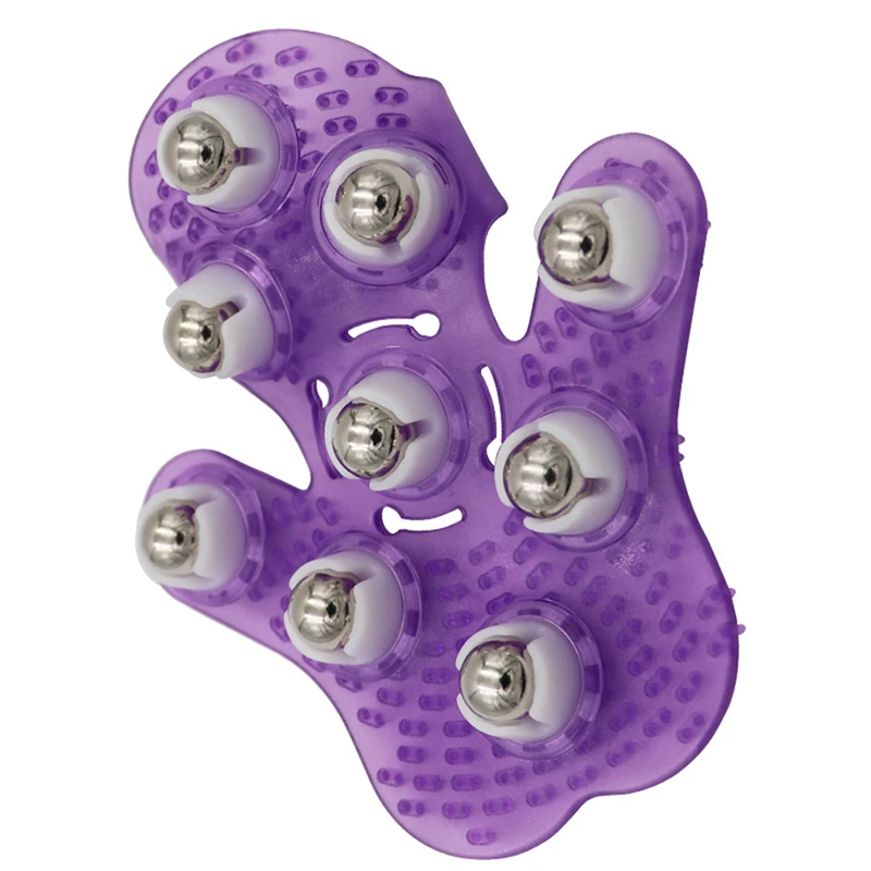 1PC Palm Shaped Massage Glove Body Massager With 9 360 Degree Roller Metal Roller