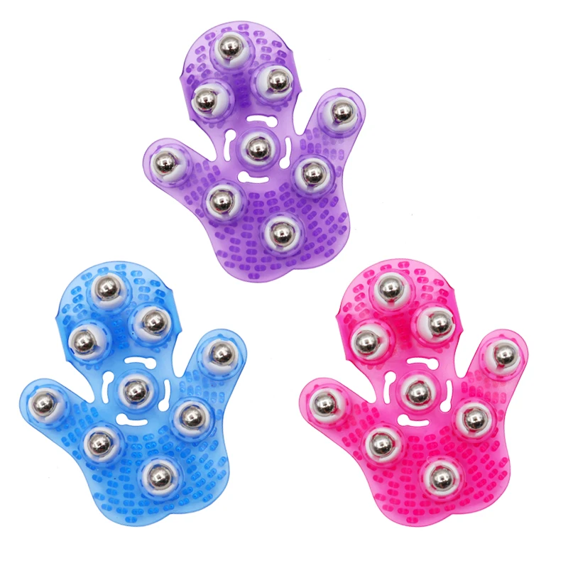 Roller Ball Body Massage Glove Anti-Cellulite Muscle Pain Relief Relax Massager For Neck Back Shoulder Buttocks Face Lift Tools