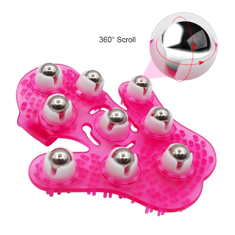 Roller Ball Body Massage Glove Anti-Cellulite Muscle Pain Relief Relax Massager For Neck Back Shoulder Buttocks Face Lift Tools