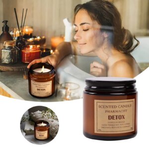 Sandalwood Scented Candles Smell Good For Home Soy Candles Aromatherapy Candles For Men Women Spa Yoga Massage Custom Statue