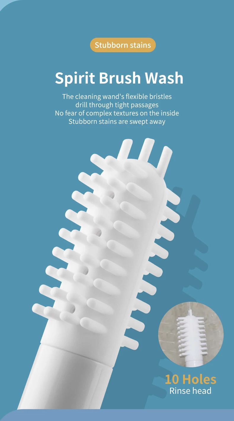 Silicone Brush Cleaner for Masturbation Cup Pussy Syringe Douche Washing Shower Head Irrigator Clean Tools Sex Toys Accessories