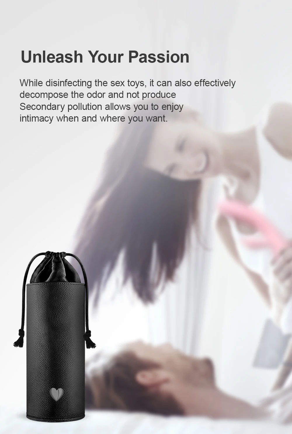 Portable 99% UV Sterilizing Storage Bag for Vibrator Dildo Masturbator Cup Adult Sex Toys Soft Sealable PU Big Space Box