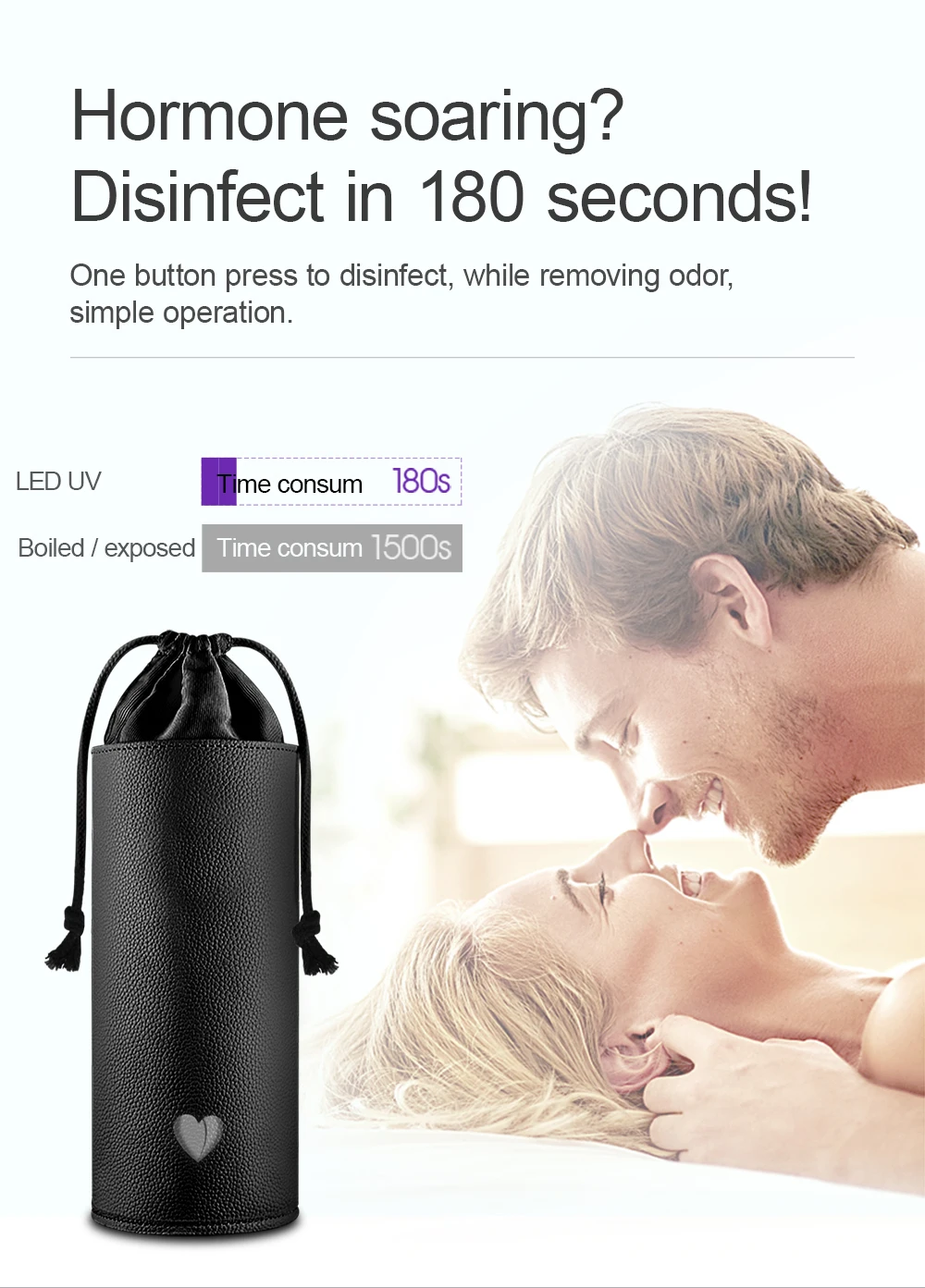 Portable 99% UV Sterilizing Storage Bag for Vibrator Dildo Masturbator Cup Adult Sex Toys Soft Sealable PU Big Space Box