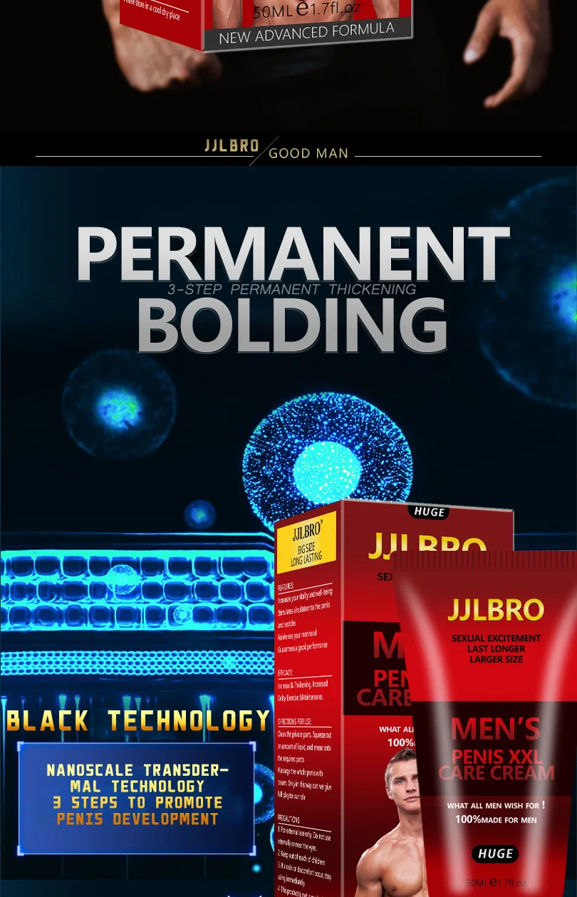 Permanent Big Dick Penis Enlargement Cream Sex Gel Increase XXL Size Male Climax Erection for Men Growth Thicken Adult Products