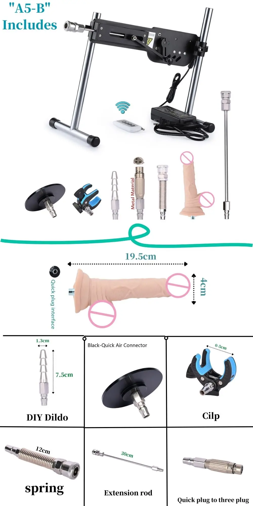 NEW Wireless Sex Machine for Women Masturbation Machine 70W Power Mute Sex Toy with Dildo Masturbator 3-9CM stroke love machine