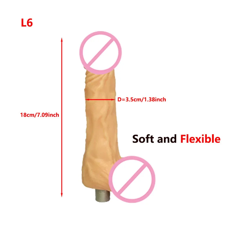 Soft and Flexible Silicone Dildos Sex Toys for Women Pleasure Sex Masturbation Machine Penis Attachments with 3XLR Connector
