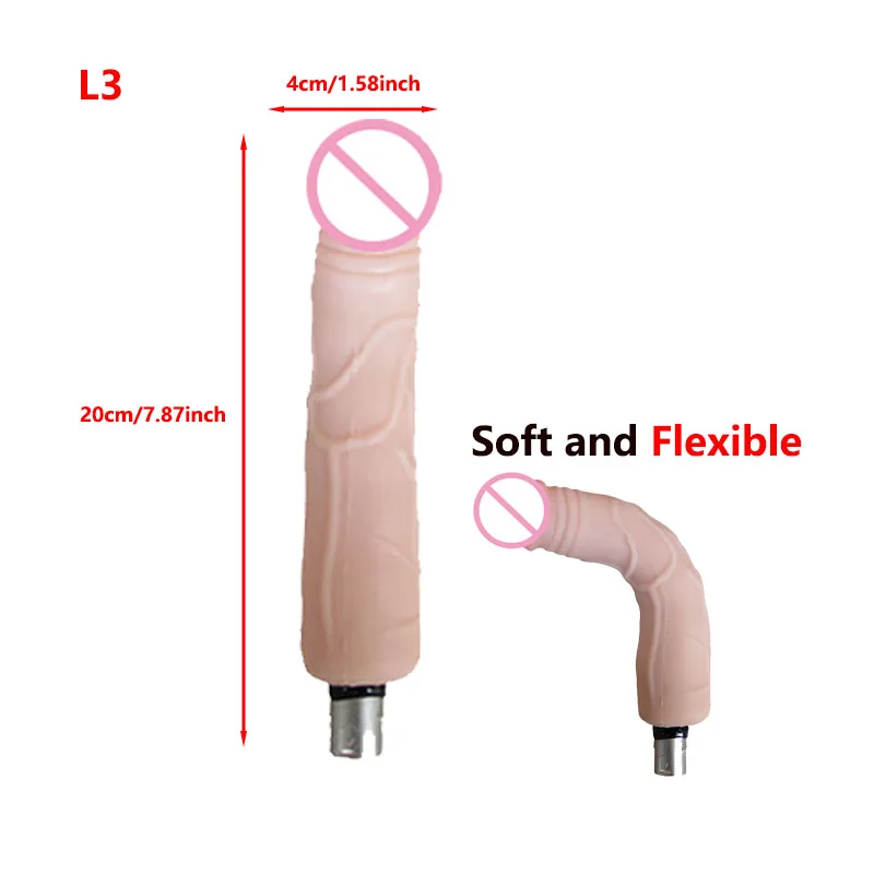 Soft and Flexible Silicone Dildos Sex Toys for Women Pleasure Sex Masturbation Machine Penis Attachments with 3XLR Connector