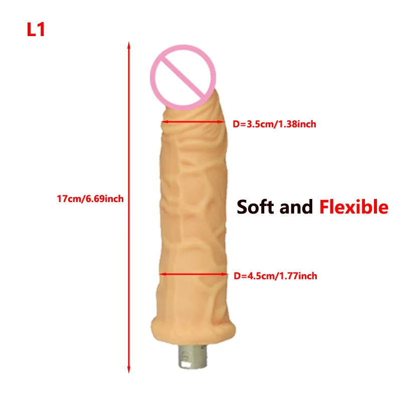 Soft and Flexible Silicone Dildos Sex Toys for Women Pleasure Sex Masturbation Machine Penis Attachments with 3XLR Connector