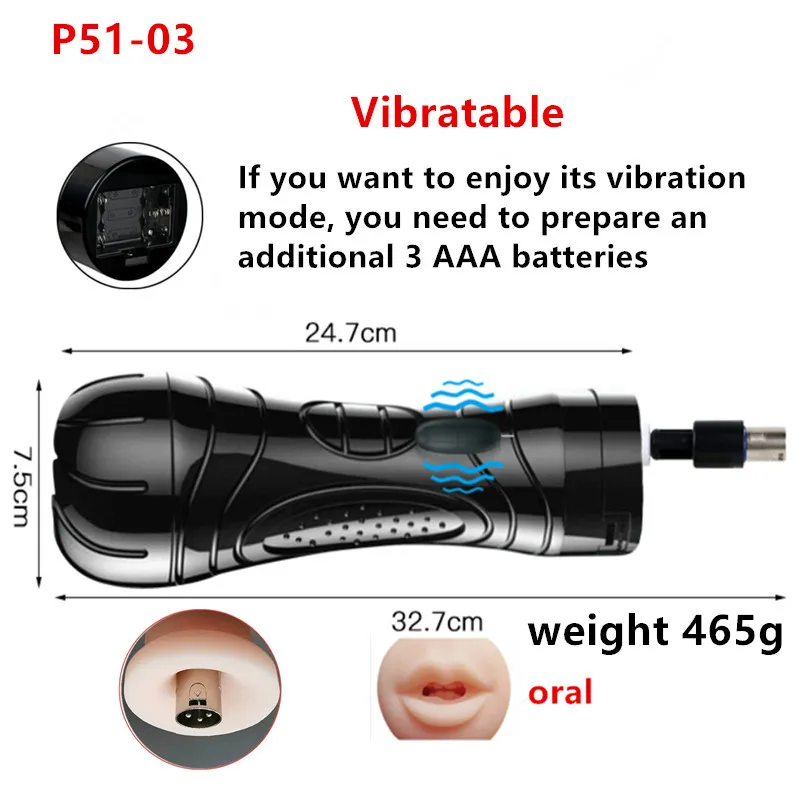3XLR Sex Machine Masturbation Cup Attachments  vagina anal oral sex cup  Accessories  Vibration Sex Toys for  Men