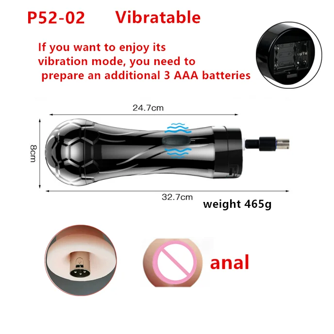 3XLR Sex Machine Masturbation Cup Attachments  vagina anal oral sex cup  Accessories  Vibration Sex Toys for  Men