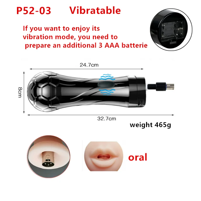 3XLR Sex Machine Masturbation Cup Attachments  vagina anal oral sex cup  Accessories  Vibration Sex Toys for  Men