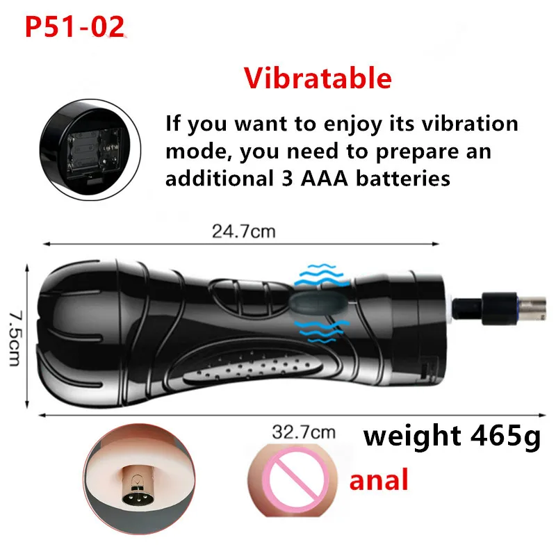 3XLR Sex Machine Masturbation Cup Attachments  vagina anal oral sex cup  Accessories  Vibration Sex Toys for  Men