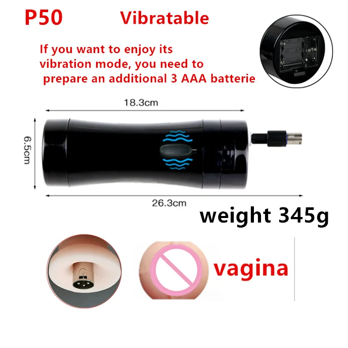 3XLR Sex Machine Masturbation Cup Attachments  vagina anal oral sex cup  Accessories  Vibration Sex Toys for  Men