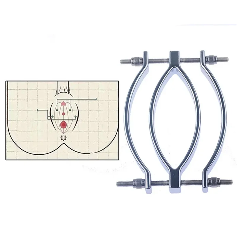 Metal Fetish Clitoris Clamps Labia Lips Clips Vaginal Dilator Sex Toys For Women Adult Games Couple Erotic Products Machine