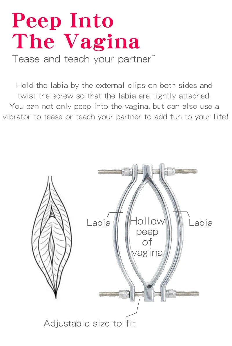 Metal Fetish Clitoris Clamps Labia Lips Clips Vaginal Dilator Sex Toys For Women Adult Games Couple Erotic Products Machine