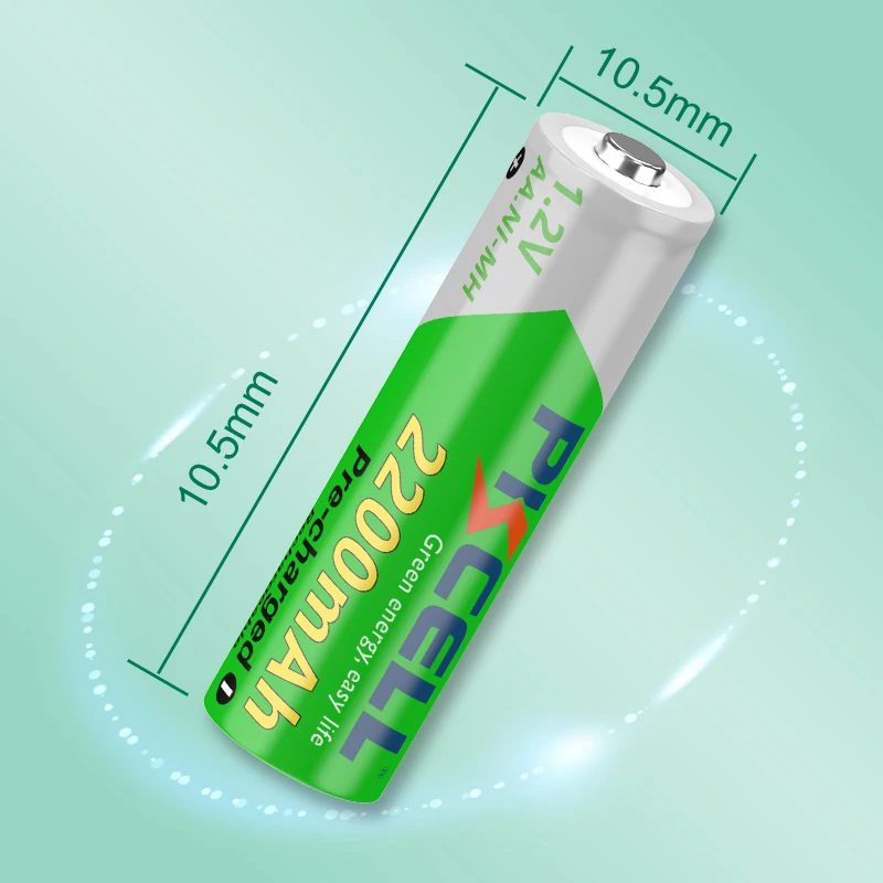 8PCS PKCELL 2200mAh AA Rechargeable Battery 1.2V NIMH 2A AA Pre-charged LSD Batteries and 2PC Battery holder for clock toys